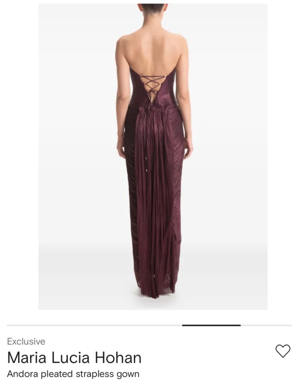 Maria Lucia Hohan Andora Pleated Strapless Gown - Picture 4 of 9
